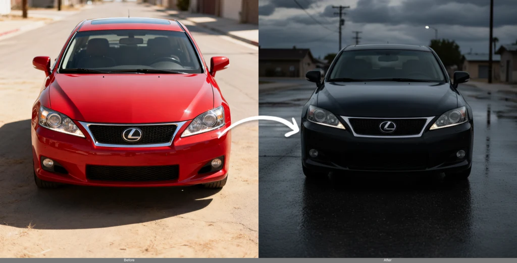 Fast Concept & Color Iterations — AI image editing before and after example
