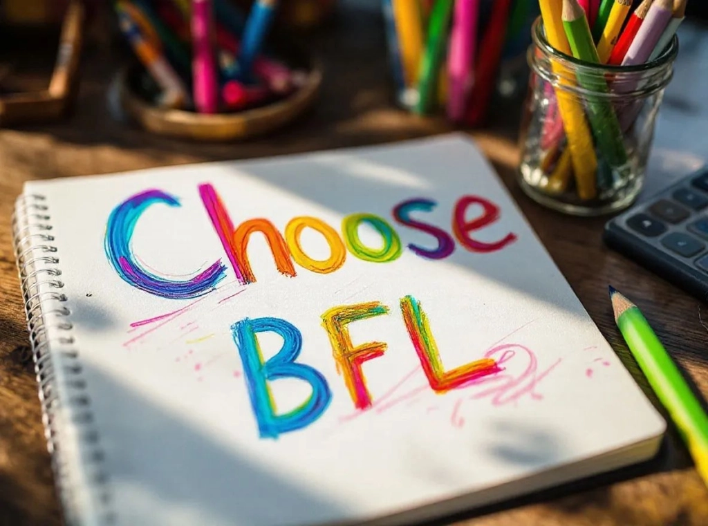 BFL을 선택하세요라고 쓰인 표지판