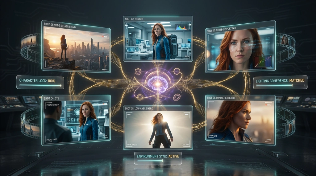 Wan 2.6 AI video generator with multi-shot narrative control capabilities